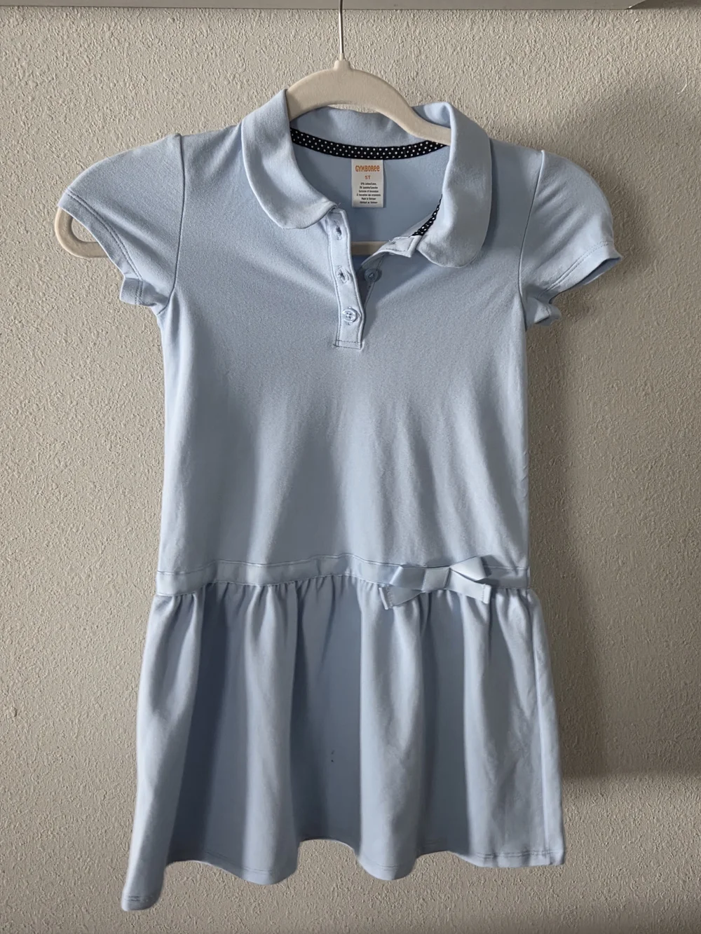 Gymboree Light Blue Polo Dress with Waist Bow
